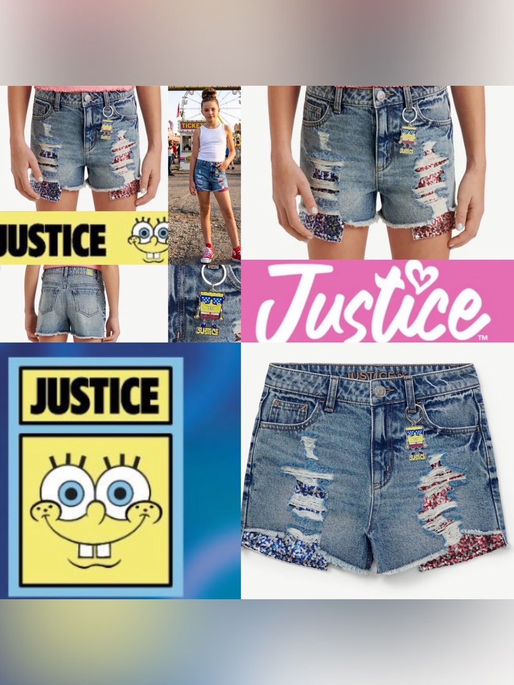 SpongeBob Justice collab shorts nwt